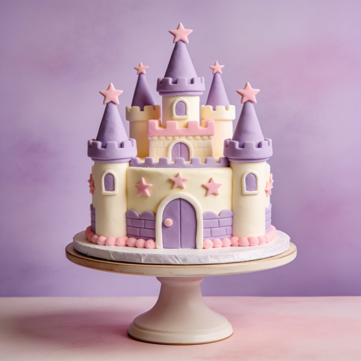 Custom castle theme birthday cake