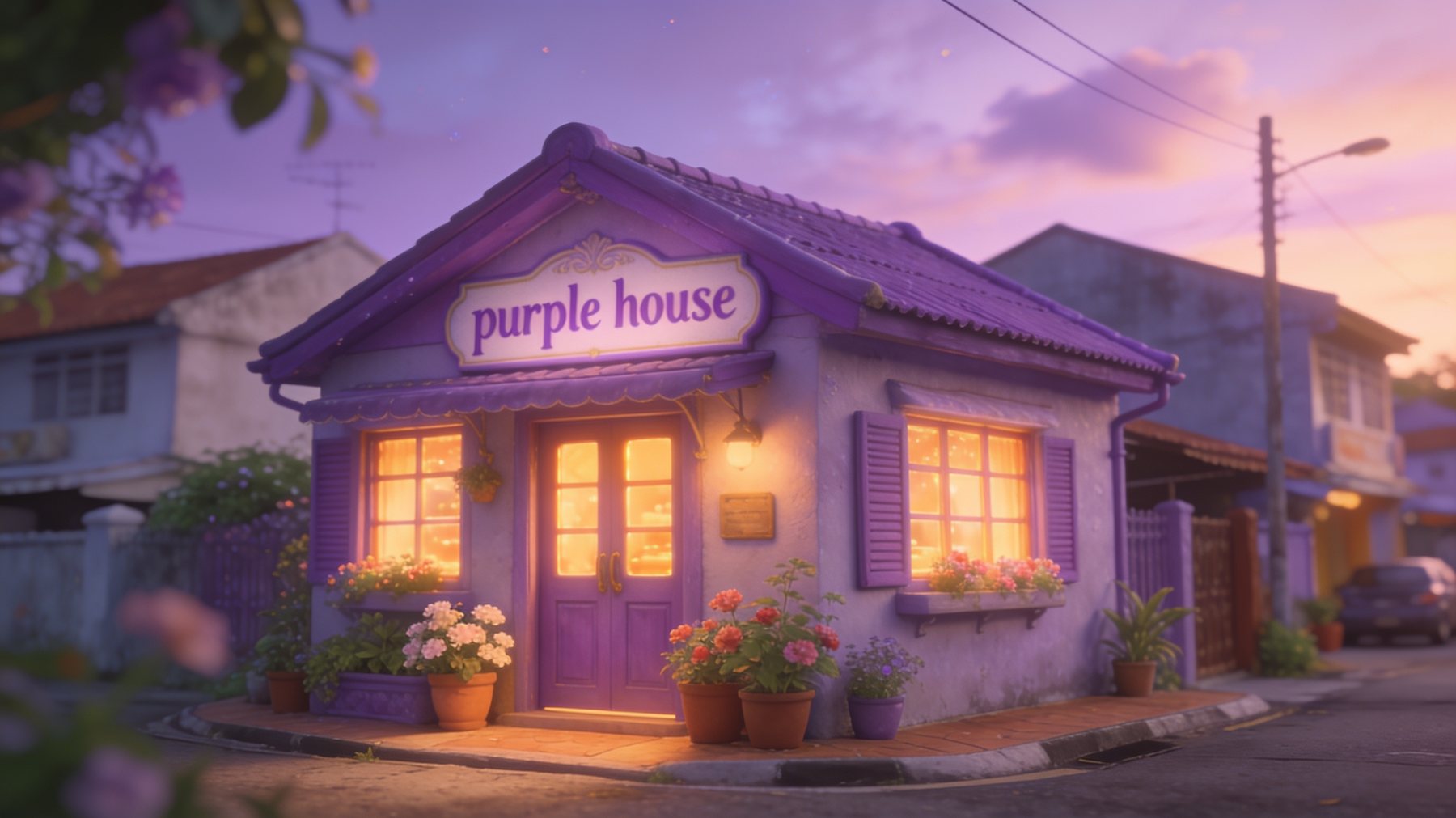 The purple house — Eat My Cake bakery at Kg Cheras Baru